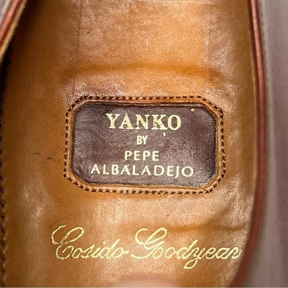 YANKO by Pepe Albaladejo Cosido Goodyear Leather Derby Dress Shoes Men's 7.5D
